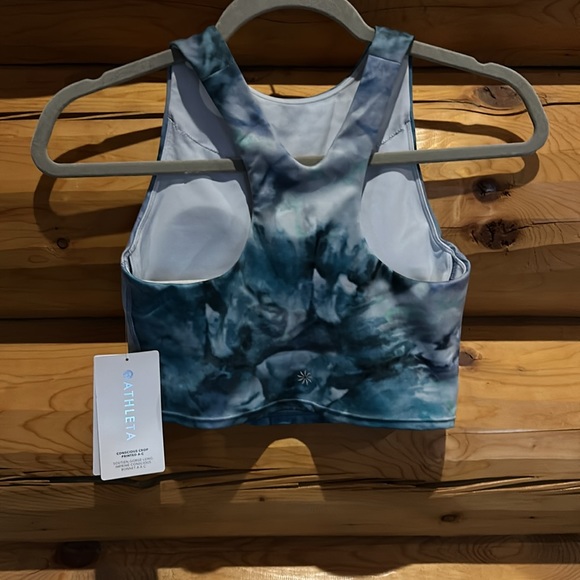 Athleta NWT Conscious Crop Printed A-C Bra Size XS in  Blue/Green Tie Dye - Picture 8 of 12